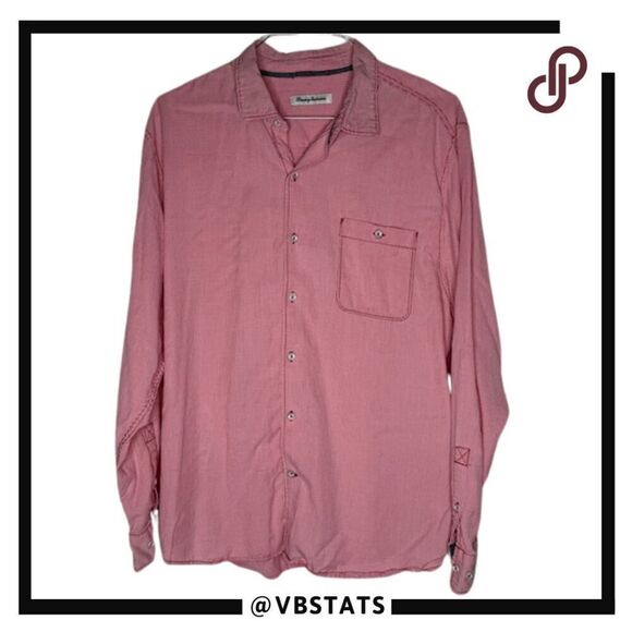 Tommy Bahama Men's Plaid Button Down Shirt Pink White Size XL - Picture 2 of 7